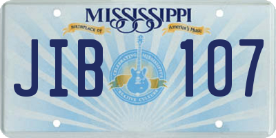 MS license plate JIB107