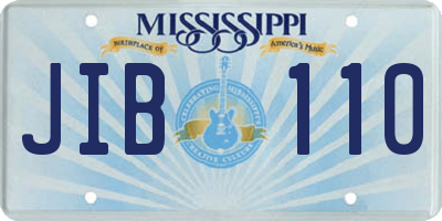 MS license plate JIB110
