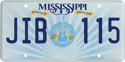MS license plate JIB115