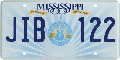 MS license plate JIB122