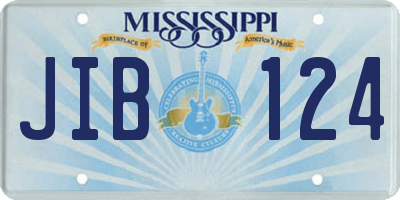 MS license plate JIB124