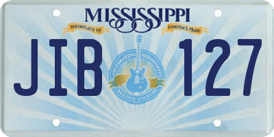 MS license plate JIB127