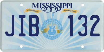 MS license plate JIB132