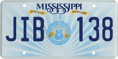 MS license plate JIB138