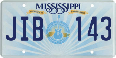 MS license plate JIB143
