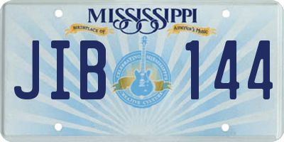MS license plate JIB144