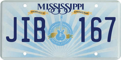 MS license plate JIB167