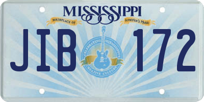 MS license plate JIB172
