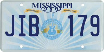 MS license plate JIB179
