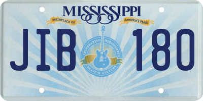 MS license plate JIB180