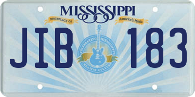 MS license plate JIB183