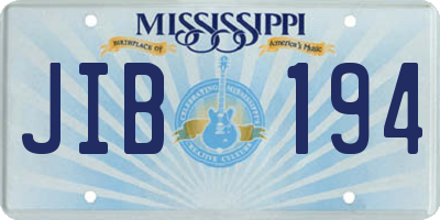 MS license plate JIB194