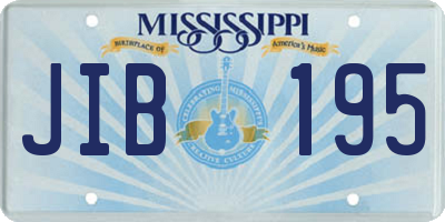 MS license plate JIB195