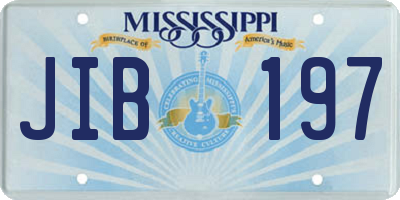 MS license plate JIB197