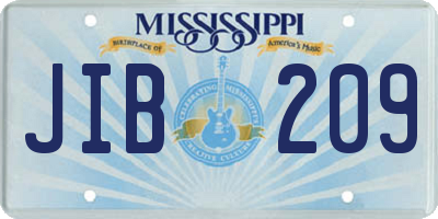 MS license plate JIB209