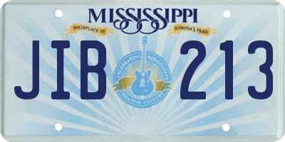 MS license plate JIB213