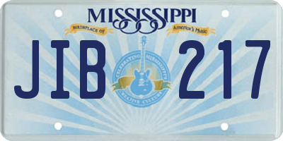 MS license plate JIB217