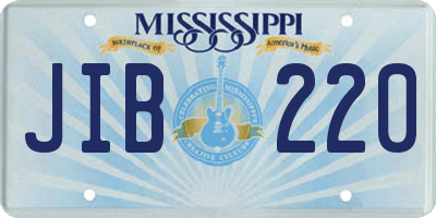 MS license plate JIB220