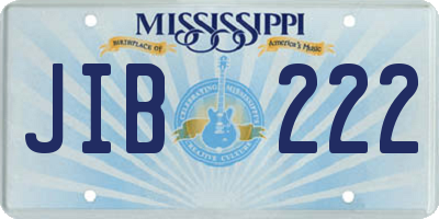 MS license plate JIB222