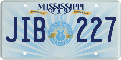 MS license plate JIB227
