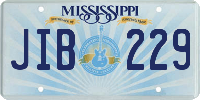 MS license plate JIB229