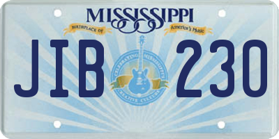 MS license plate JIB230