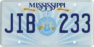 MS license plate JIB233