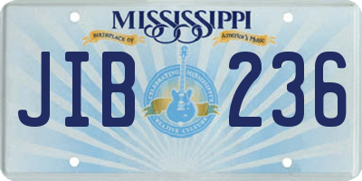 MS license plate JIB236