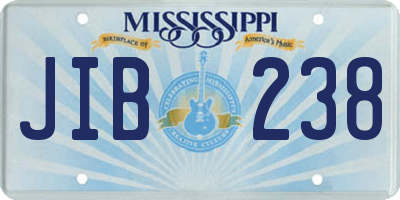 MS license plate JIB238
