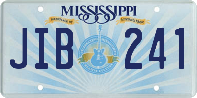 MS license plate JIB241
