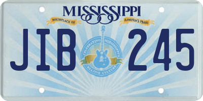 MS license plate JIB245