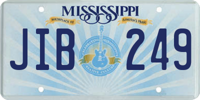 MS license plate JIB249