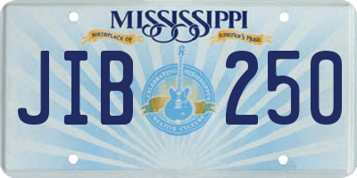 MS license plate JIB250