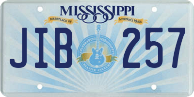 MS license plate JIB257