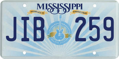 MS license plate JIB259