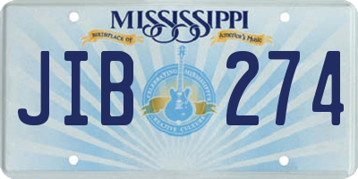 MS license plate JIB274