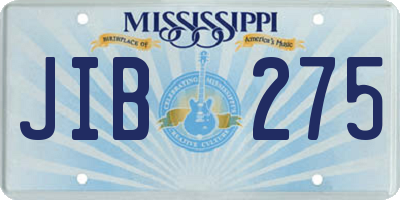 MS license plate JIB275