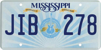 MS license plate JIB278