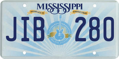 MS license plate JIB280