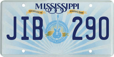MS license plate JIB290