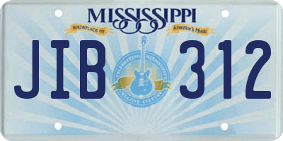 MS license plate JIB312