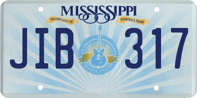 MS license plate JIB317