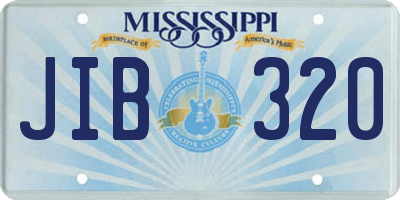 MS license plate JIB320