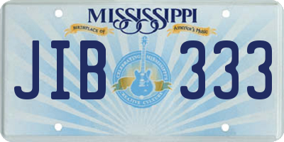 MS license plate JIB333