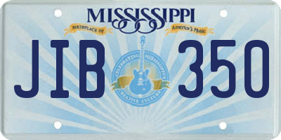 MS license plate JIB350