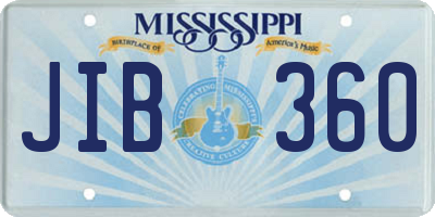 MS license plate JIB360
