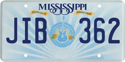 MS license plate JIB362