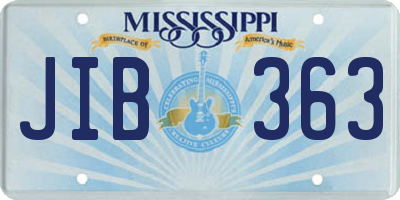 MS license plate JIB363