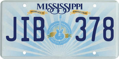 MS license plate JIB378