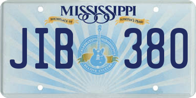 MS license plate JIB380